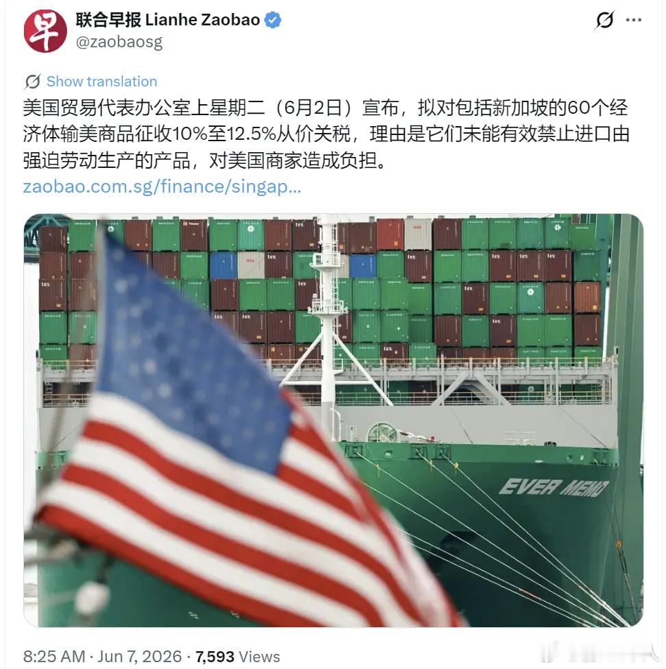 美国这一巴掌把新加坡打懵了！2026年6月2日，美国贸易代表办公室公布调查结果，