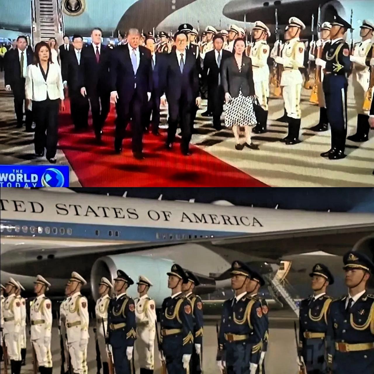 大家都知道特朗普是个大块头，将近一米九的身高，平时跟别国政要同框，基本都是他俯视