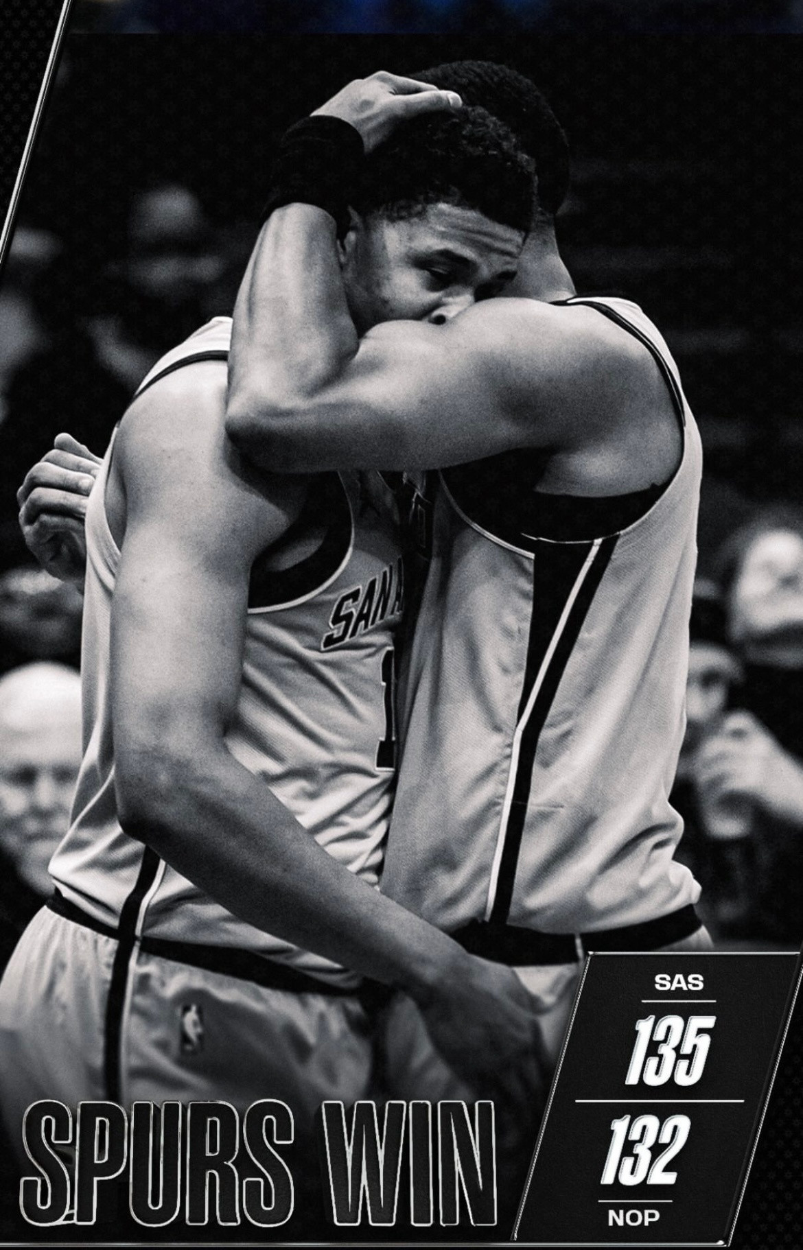 全场比赛结束！马刺客场135-132险胜鹈鹕马刺（16-7）：巴恩斯24分2板1