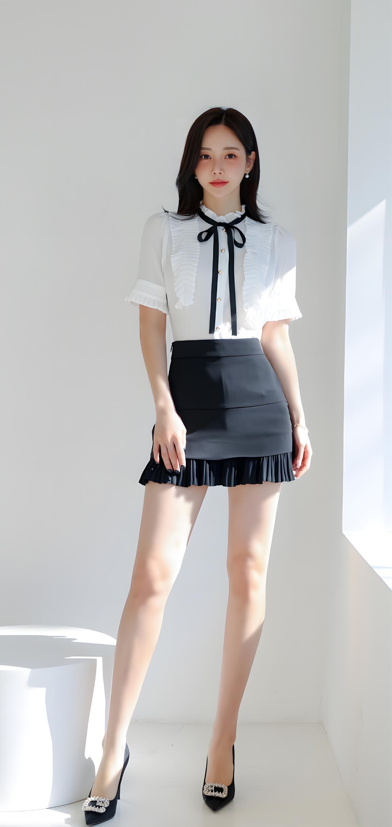 优雅黑白配，简约时尚穿搭