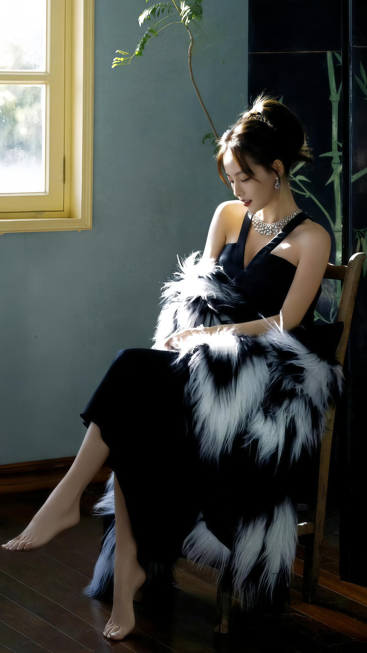 张嘉倪黑裙皮草造型封神！冷艳贵气感拉满✨谁懂啊！张嘉倪这组写真直接美到心巴上