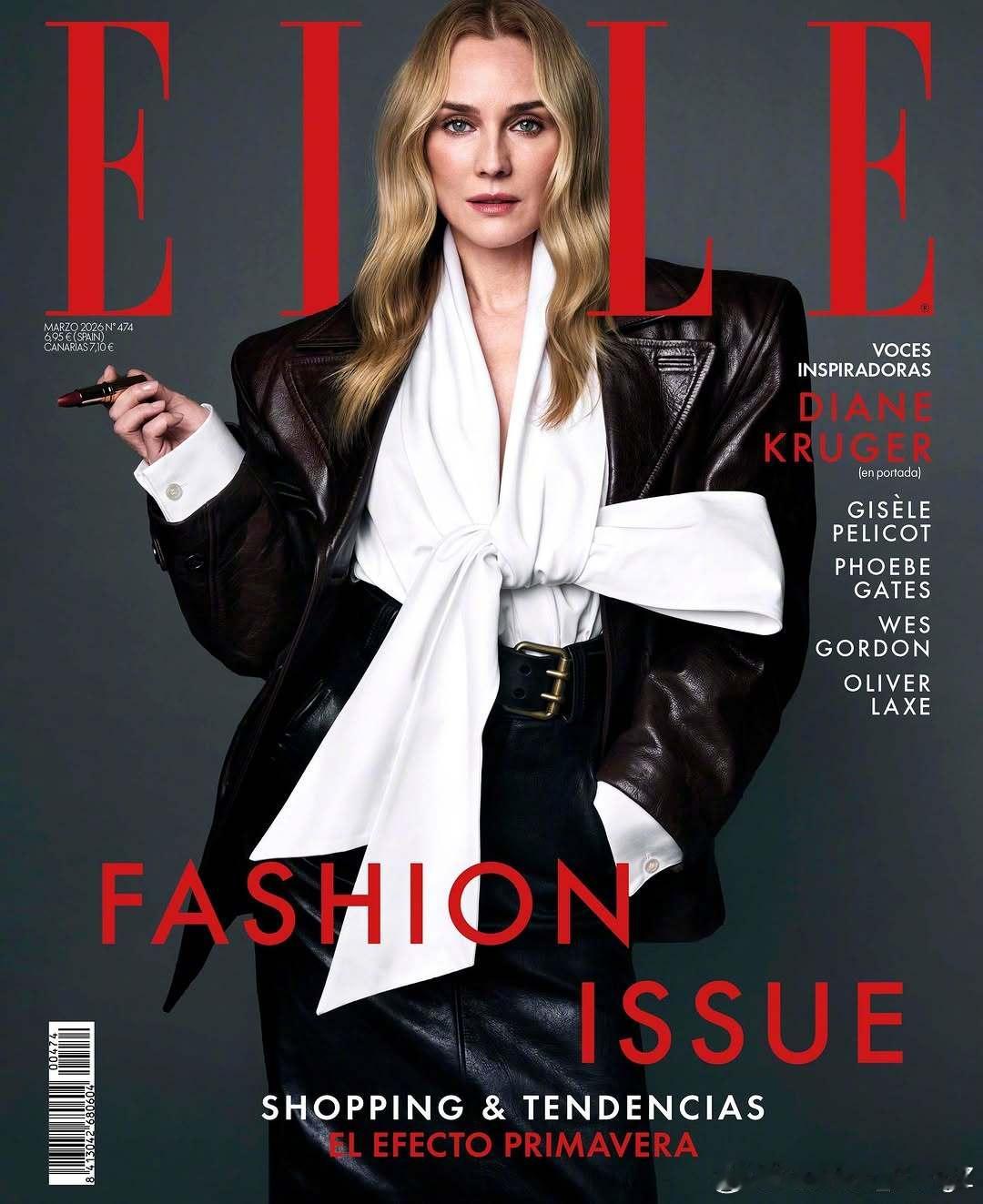 西班牙版ELLE三月开季刊，DianeKruger亮相封面大片，演绎26