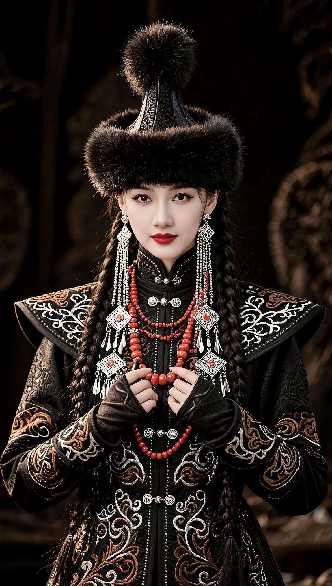 AI暗黑民族风时尚大片ai写真ai创作全新升级蒙古族蒙古姑娘