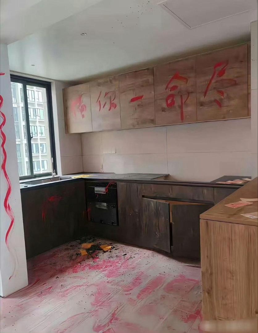 法拍房，全是涂鸦，感觉没必要这样啊​​​​