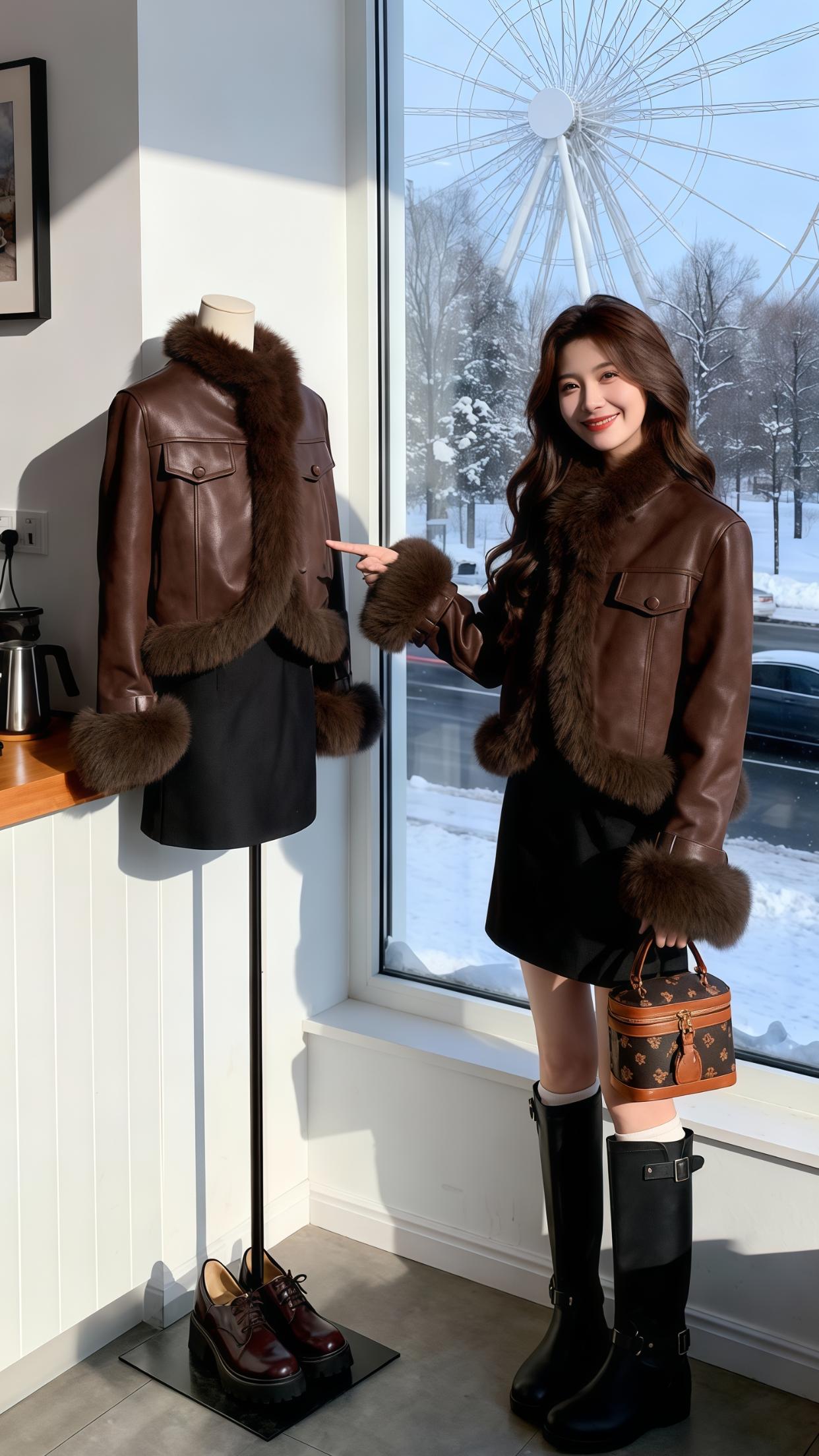 高级穿搭名媛气质冬季搭配气质女神穿搭皮草穿搭