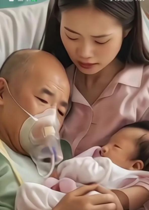 泪目，丈夫患癌晚期，妻子为了不让丈夫带着遗憾离世，提前剖腹产把孩子生产出来，当抱