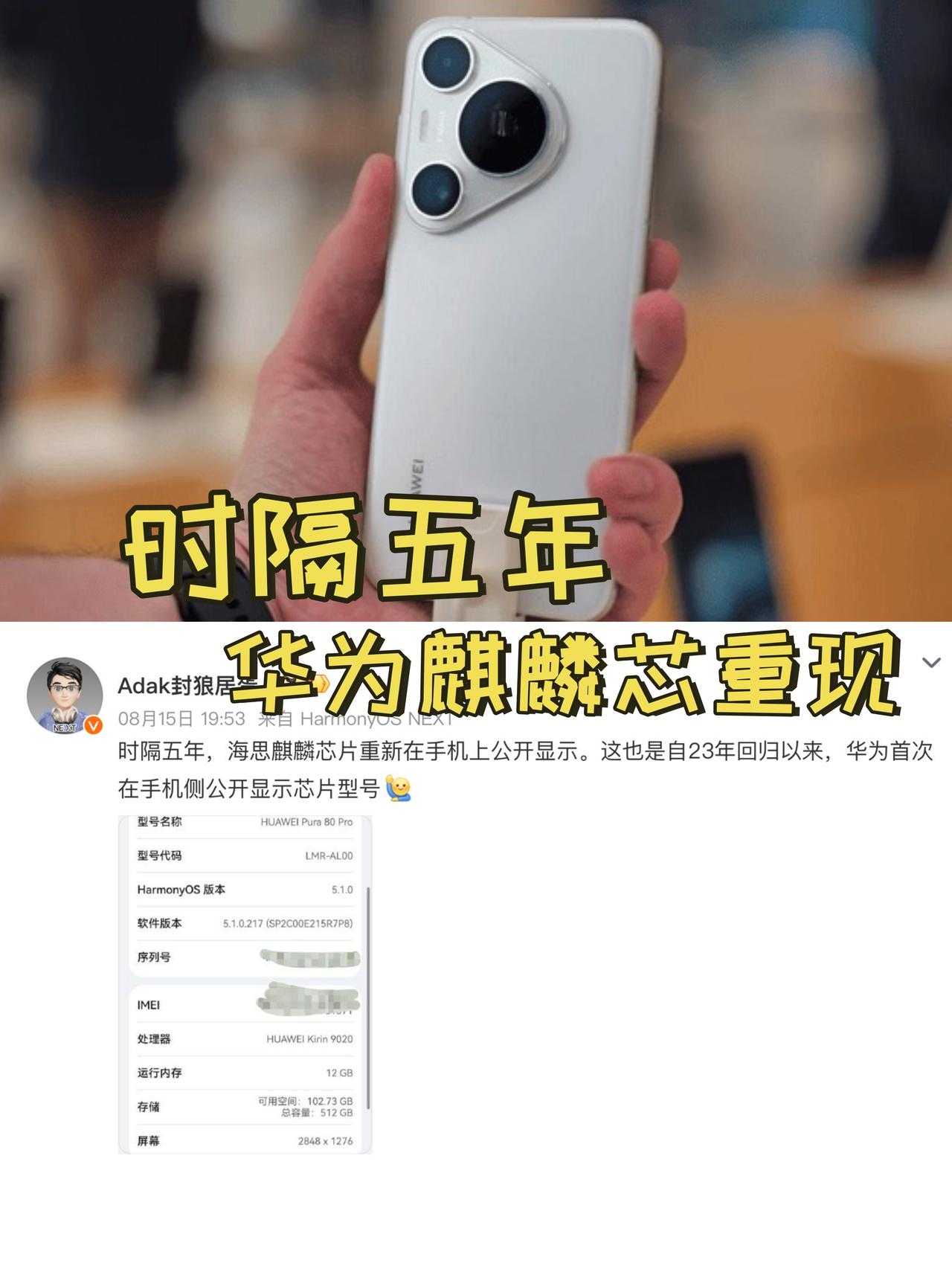 华为麒麟芯明牌了？吓得我赶紧看看手上的华为手机有没有芯片显示...好吧，
