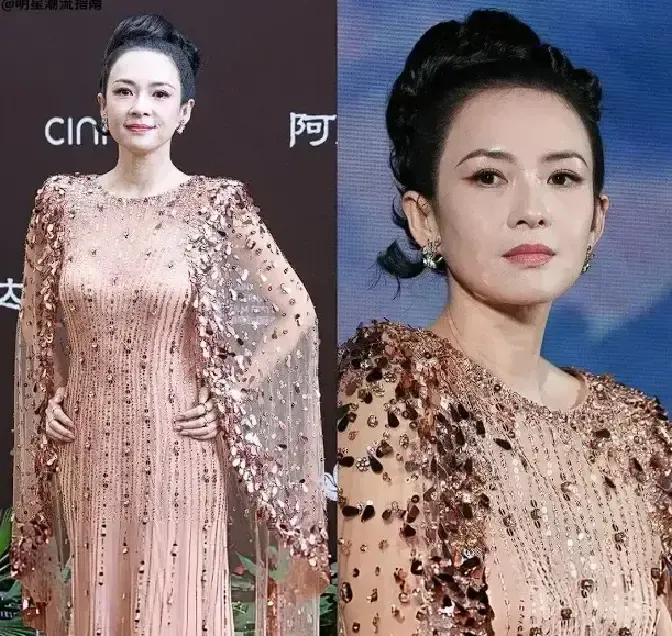 章子怡出席《阿凡达3》首映礼时穿着高定礼服亮相，气质不错。但她的发型设计被不少