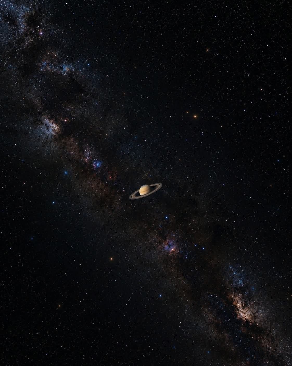 土星在宇宙浩瀚之中