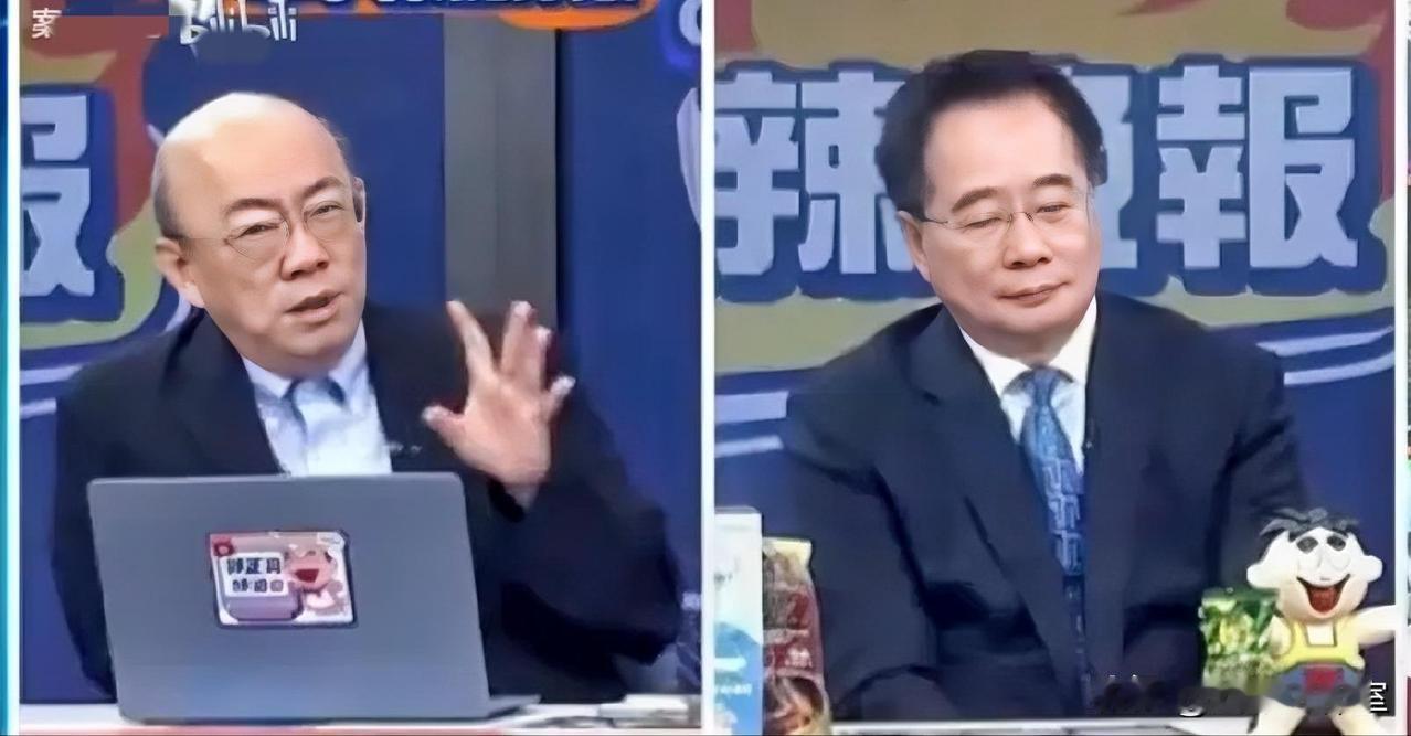 郭正亮称赞郑丽文的两岸路线勇气可嘉，一旁的蔡正元却满脸的不屑。两位对于郑丽文领导