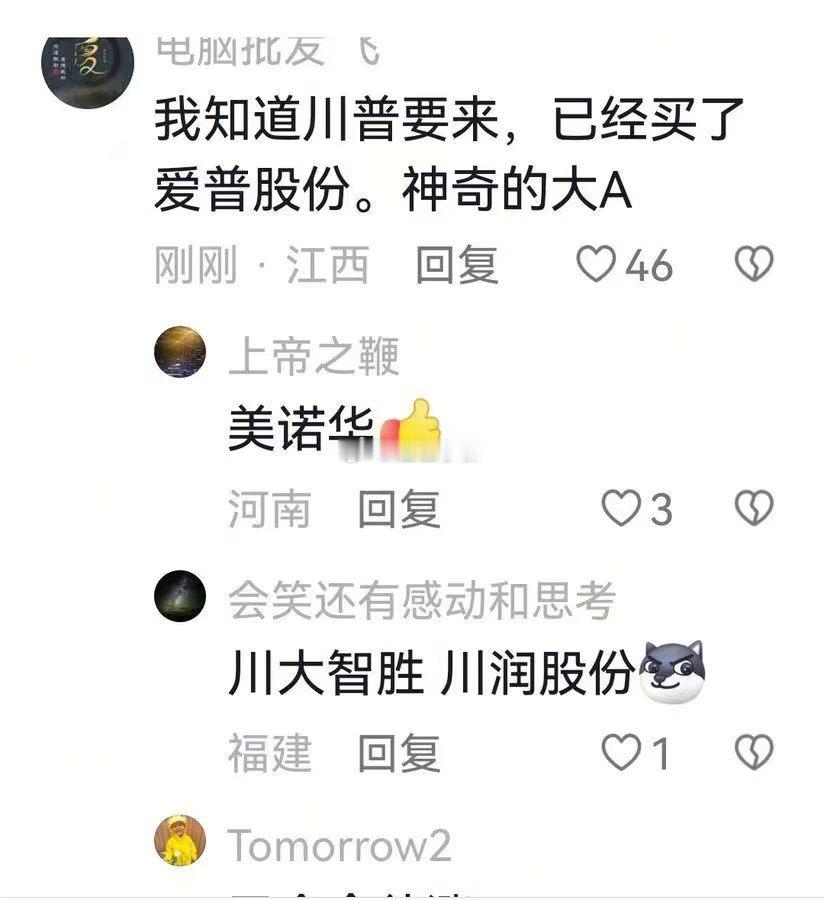 买入川普概念股欢迎！