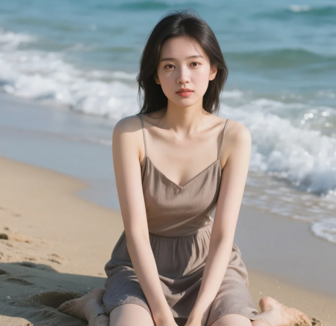 你以为我一个人来海边只是为了放松？其实我还在想你