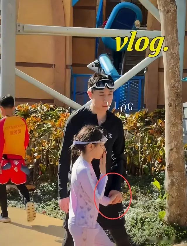 董璇一家三亚旅游，张维伊抱小酒窝的方式真的很有分寸感，只要有张维伊在，董璇就可以