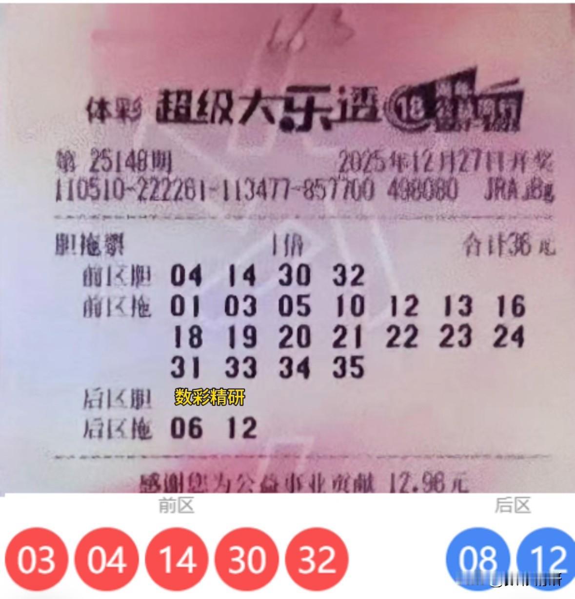 一号之差憾失千万！大乐透25148期惊现"神胆"投注命运有时就在毫厘之间！大