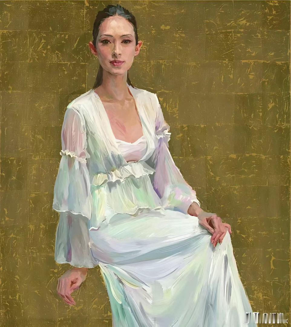 央美教授喻红画的章子怡​