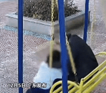 太猖狂了！12月5日，广东潮州两个10岁左右的小女孩开开心心的在公园里玩荡着秋千