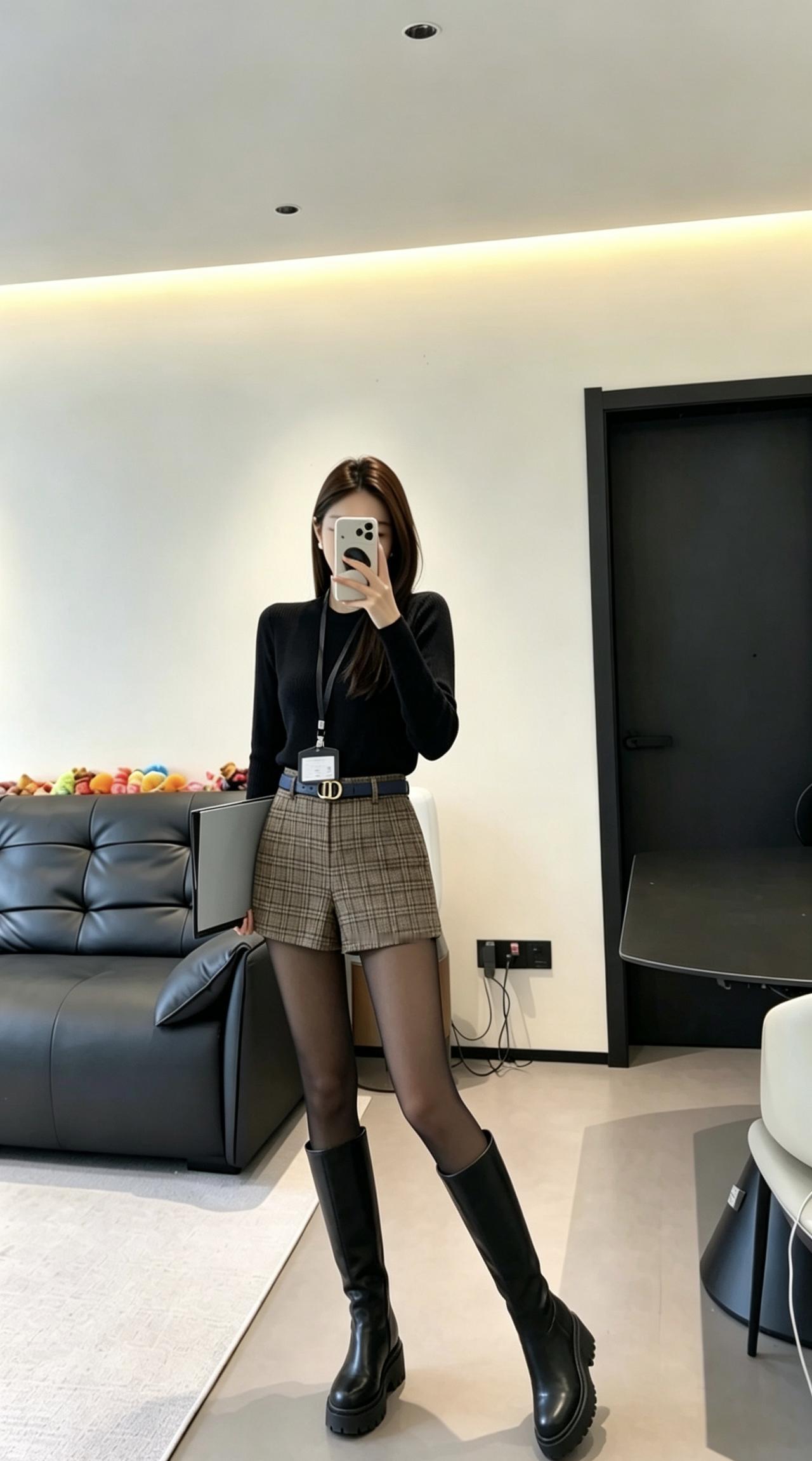 今天推荐的这套穿搭属于甜酷辣妹风，风格精致且极具拉长腿部视觉效果，非常适合春季与