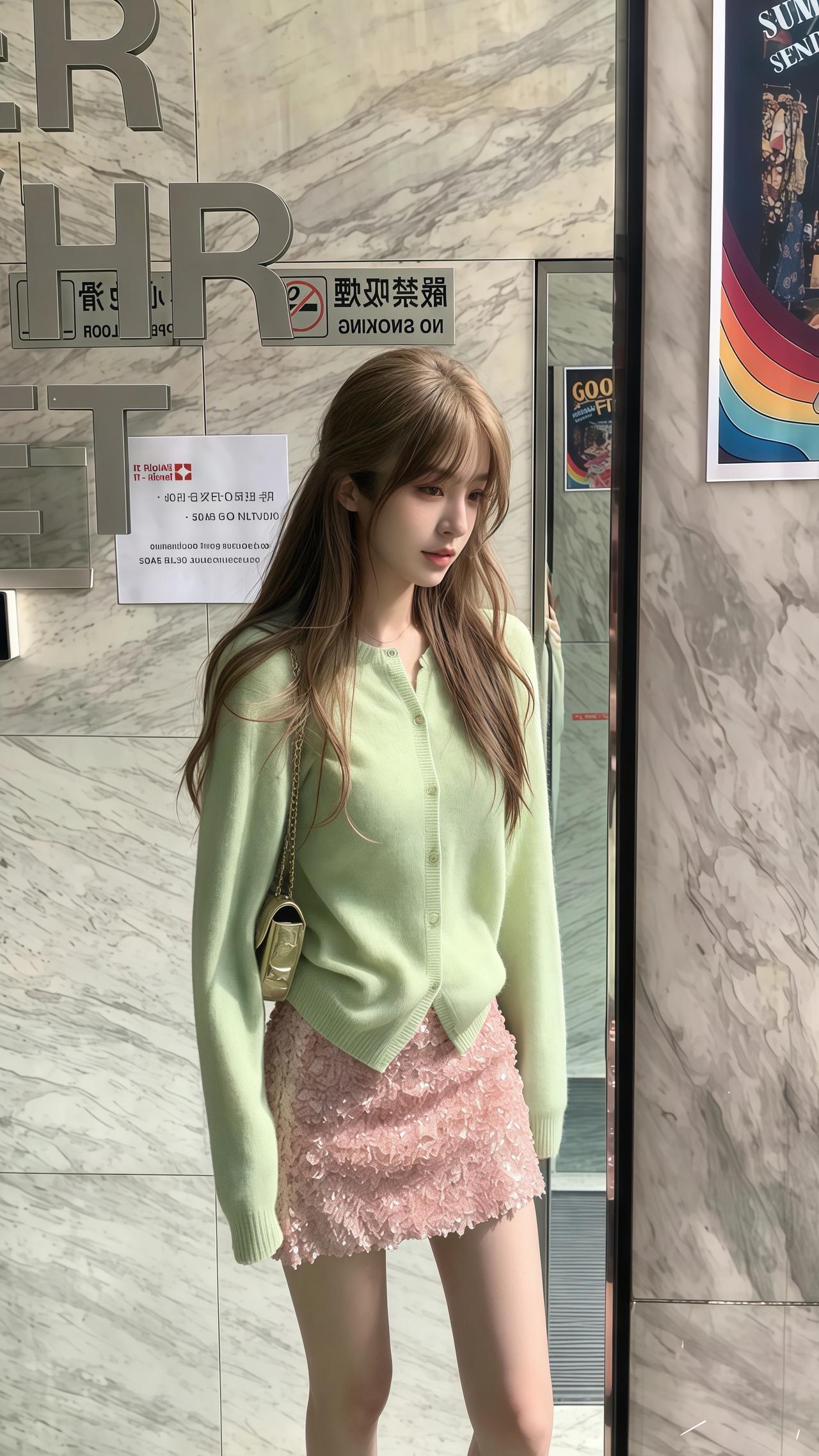 今日份韩女穿搭citygirl穿搭温柔名媛风摆脱路人感的显白绿色系穿搭温