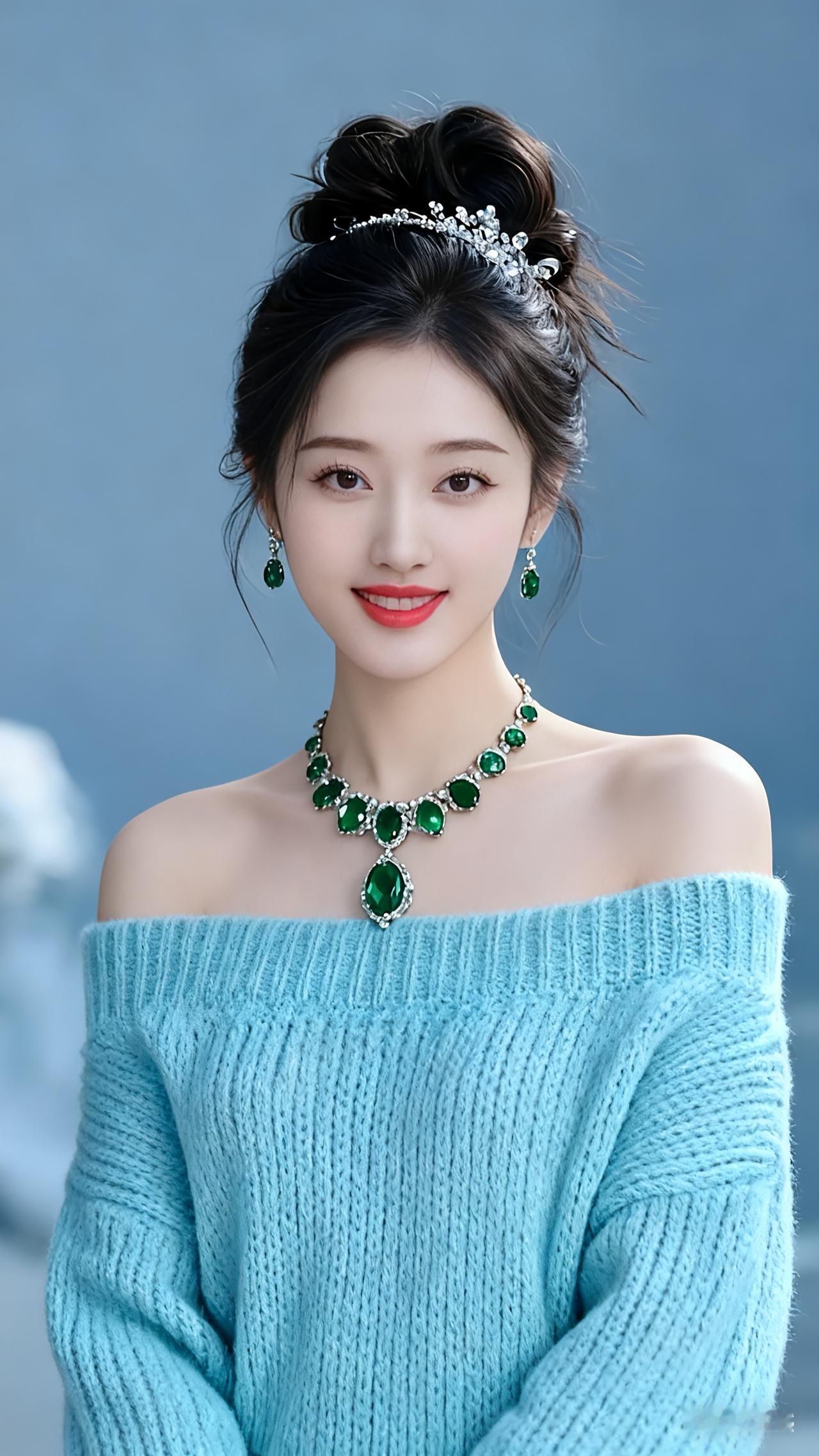 优雅蓝调，绿宝石项链，闪耀你的每一天！💎✨