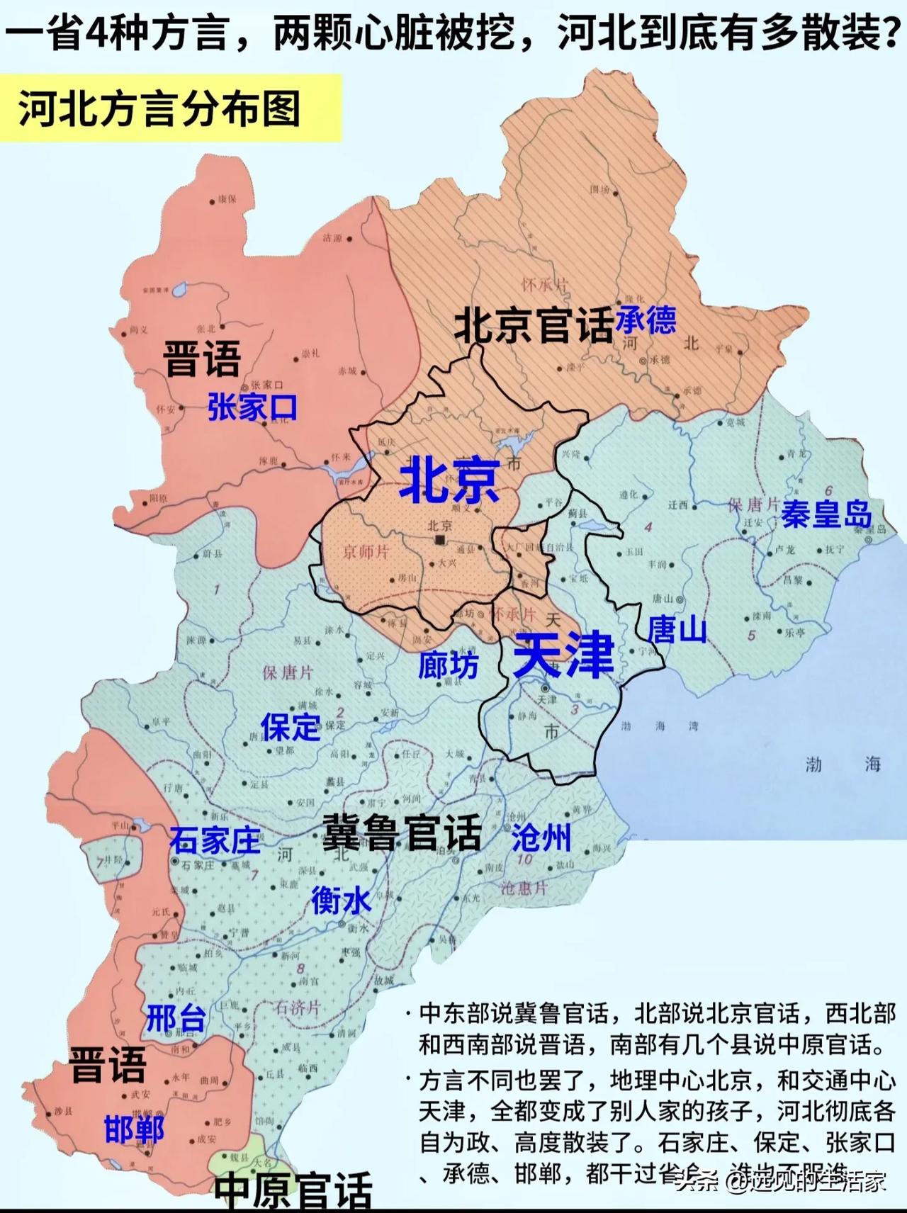 一省四种方言，两大核心被拆分，河北为什么是全国最“散装”的省份？！提起河北