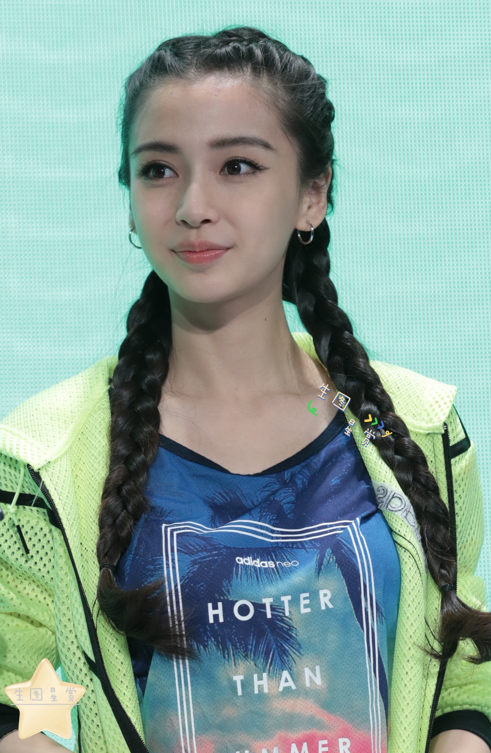 Angelababy20160416品牌代言活动双麻花辫的baby真氧气感美少女