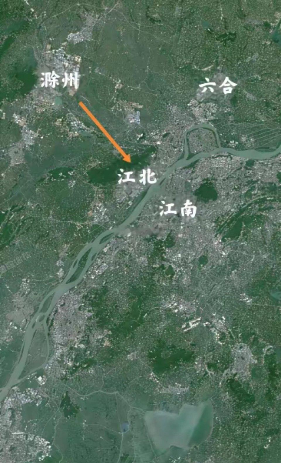 南京如果胆子放大一点，不如向安徽把滁州要过来，南京离滁州太近了，翻过江北老山就到