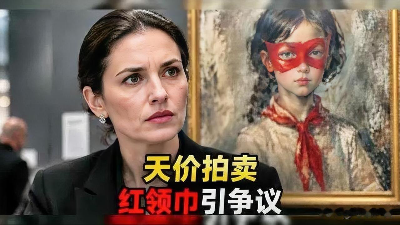 画作卖1.8亿引争议！戴红领巾孩童形象扭曲，家长不知如何向孩子解释一幅拍出