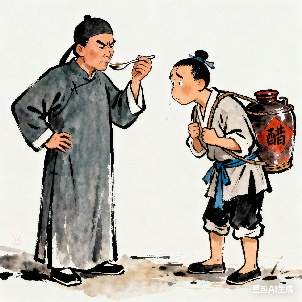 古代笑话地主让长工赵六去镇上买醋，特意交代：“买最便宜的，别让人坑了。”