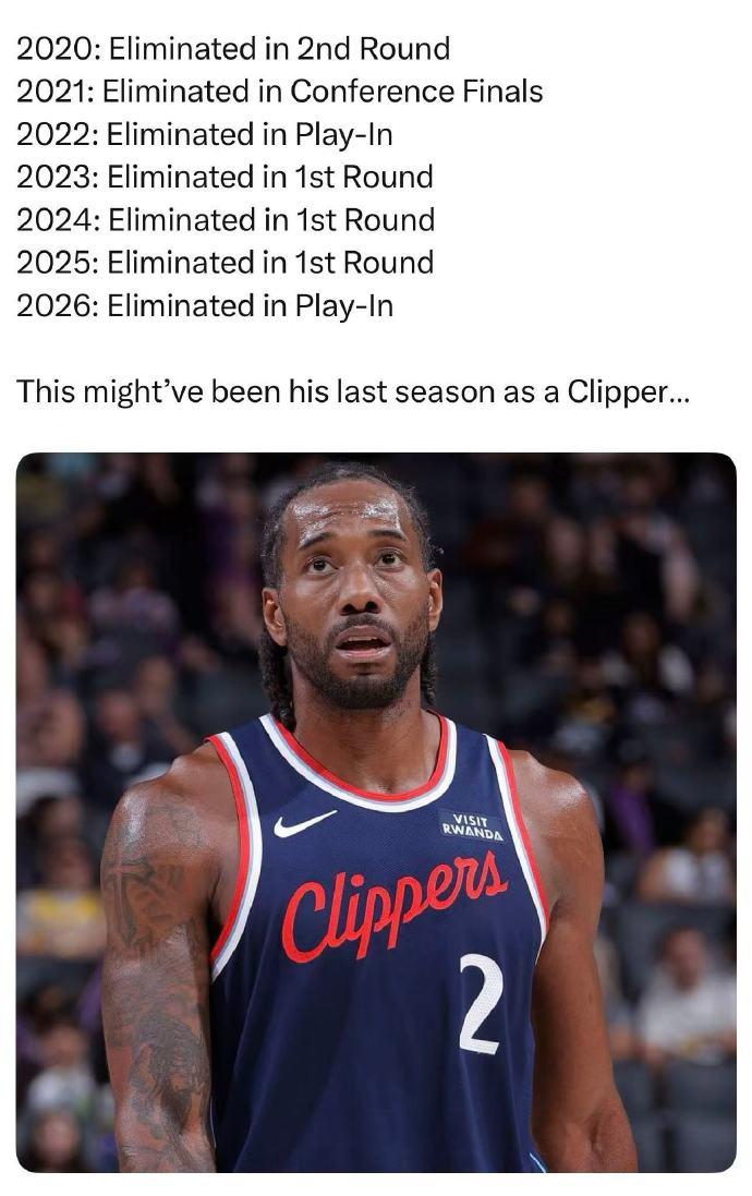 也别再说什么快船耽误小卡的话了，看看小卡来到快船，这些年的战绩吧：2020年：