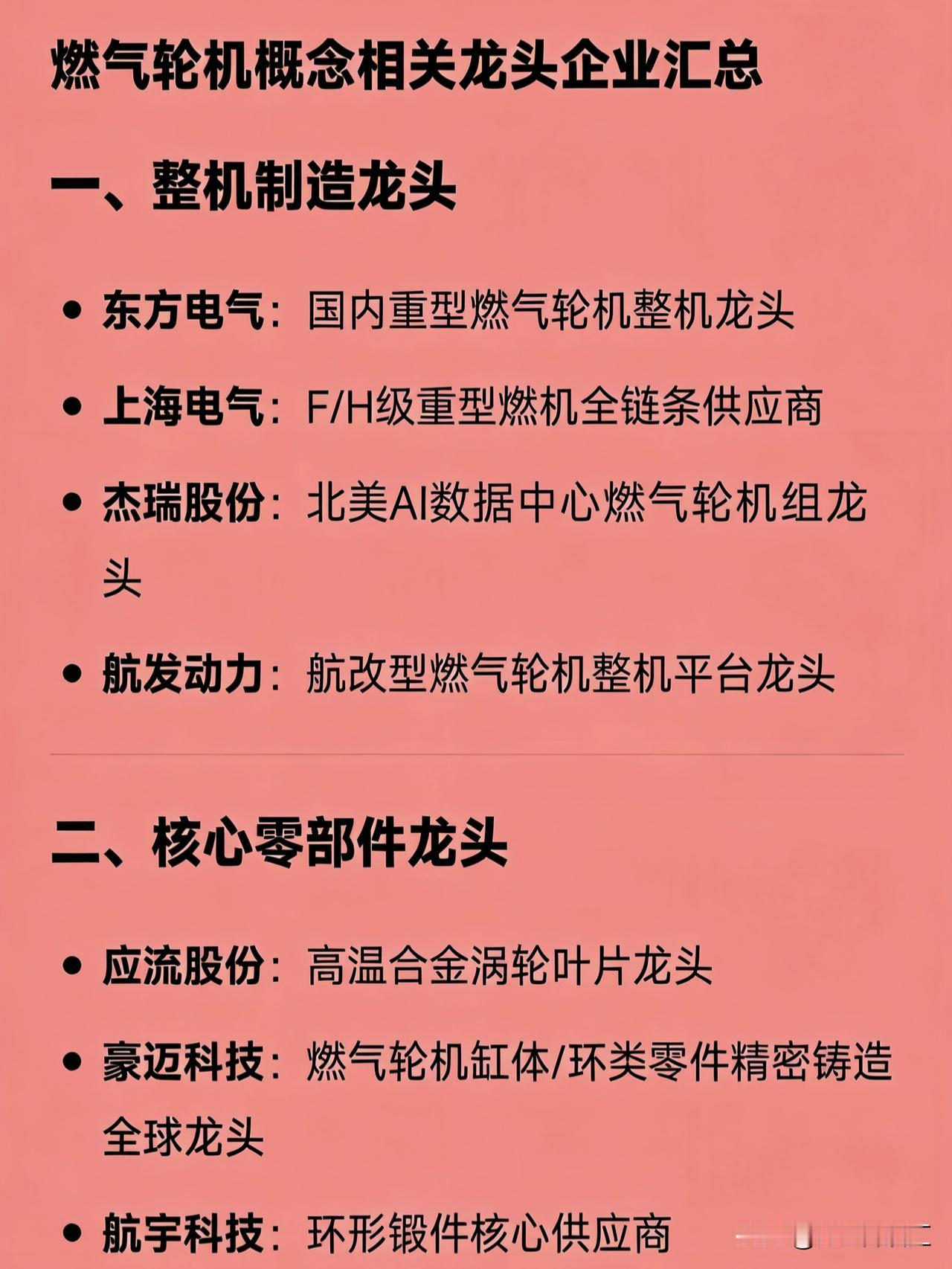 燃气轮机概念相关龙头企业汇总一、整机制造龙头东方电气：国内重型燃气轮机整
