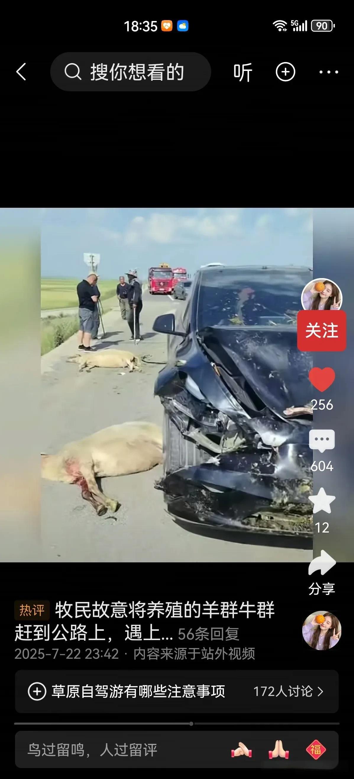 来草原玩，不要开快车。外地来草原上自驾旅游的人们，总认为草原上的路，又宽又直，
