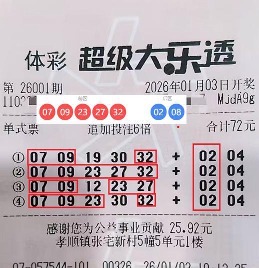 差一号与7000万巨奖擦肩而过，究竟是何滋味？大乐透第26001期开奖，一位