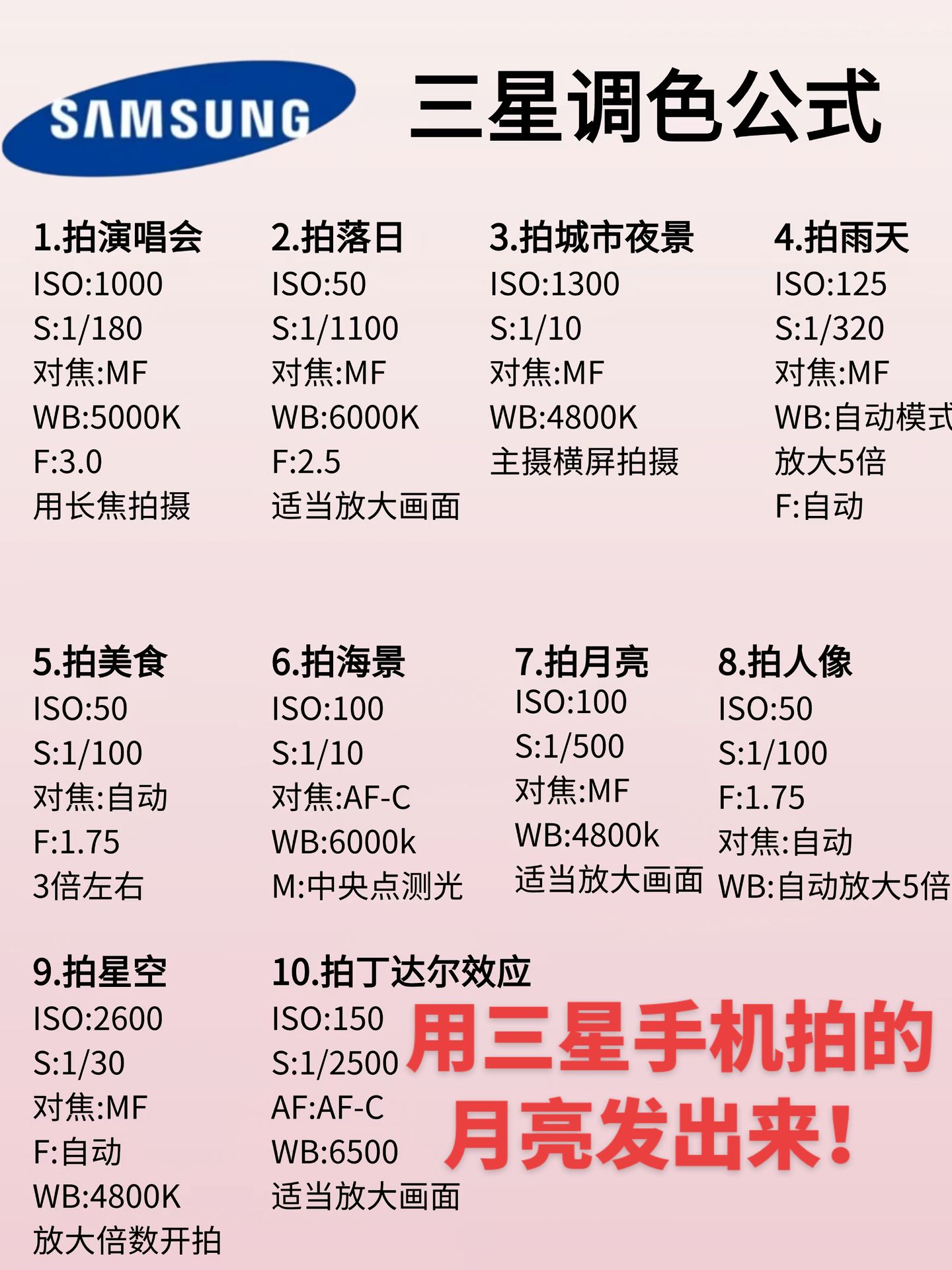 三星手机集合，把你用三星手机拍的月亮发出来！