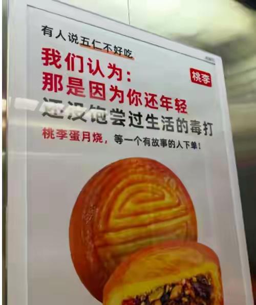 很多人认为桃李月饼这广告其实挺实在的，话糙理不糙:“有人说五仁不好吃，我们认为