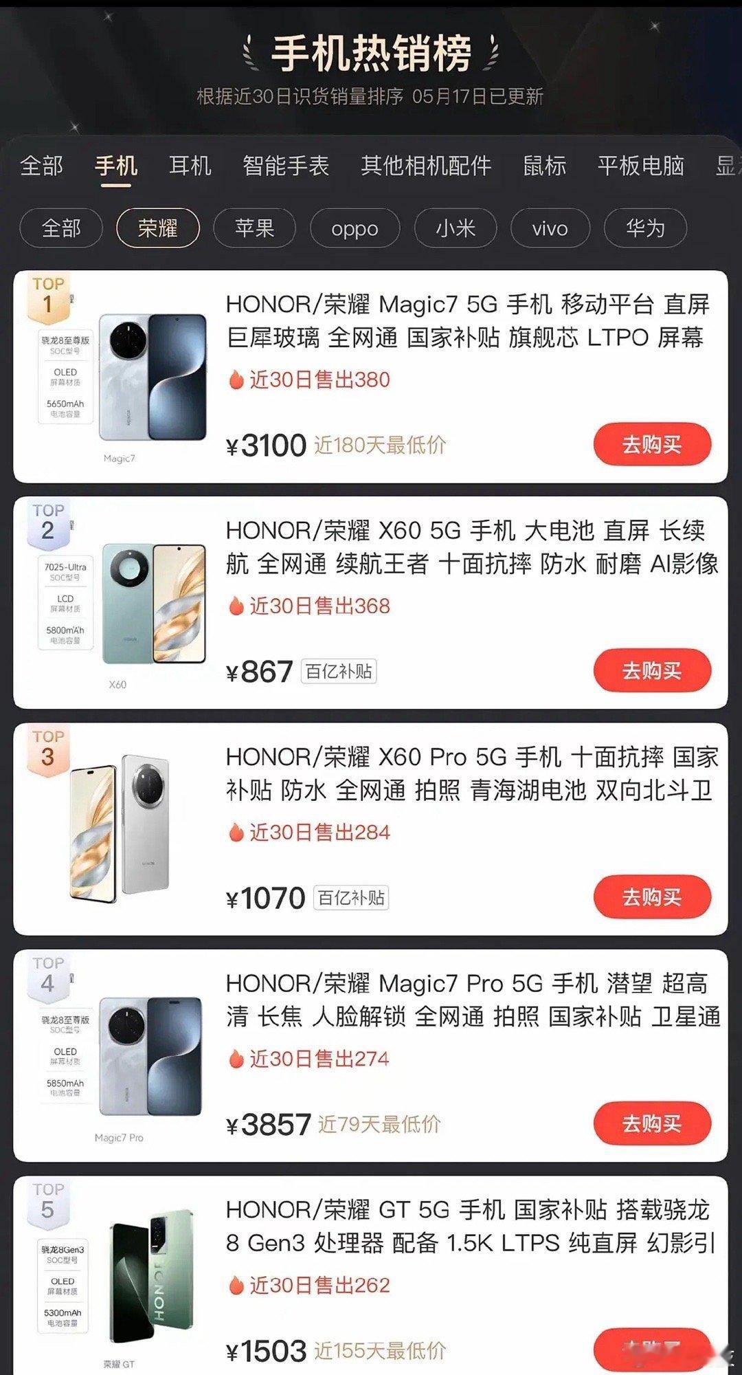 荣耀Magic7难怪被称为无短板的水桶旗舰，今年618还是荣耀手机里销量最好的