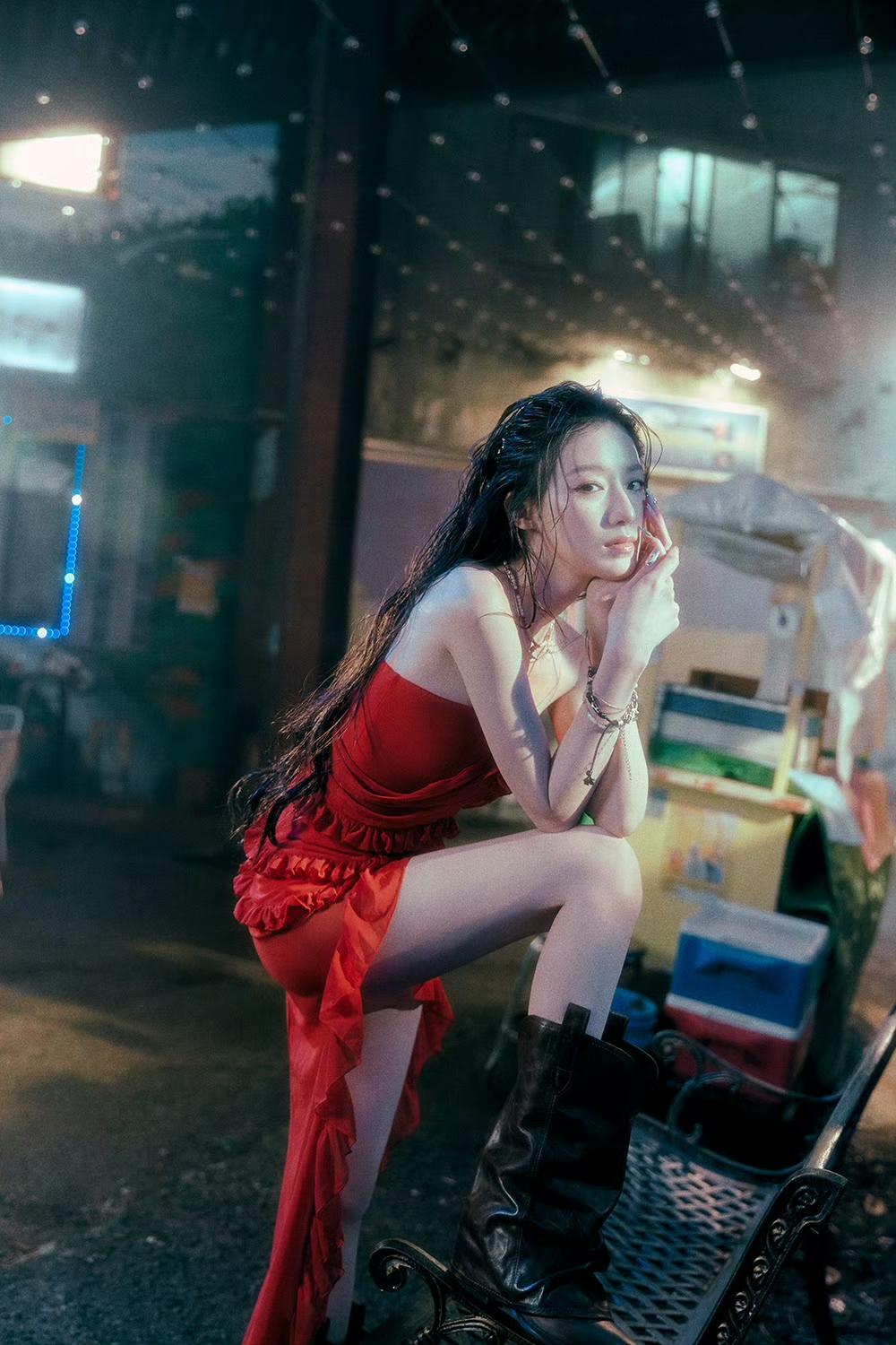 叶舒华红裙太美啦！！