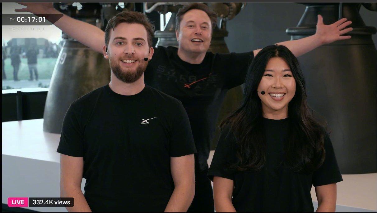 马老板突然来到了直播间spacex星舰进行第十次试飞​​​​