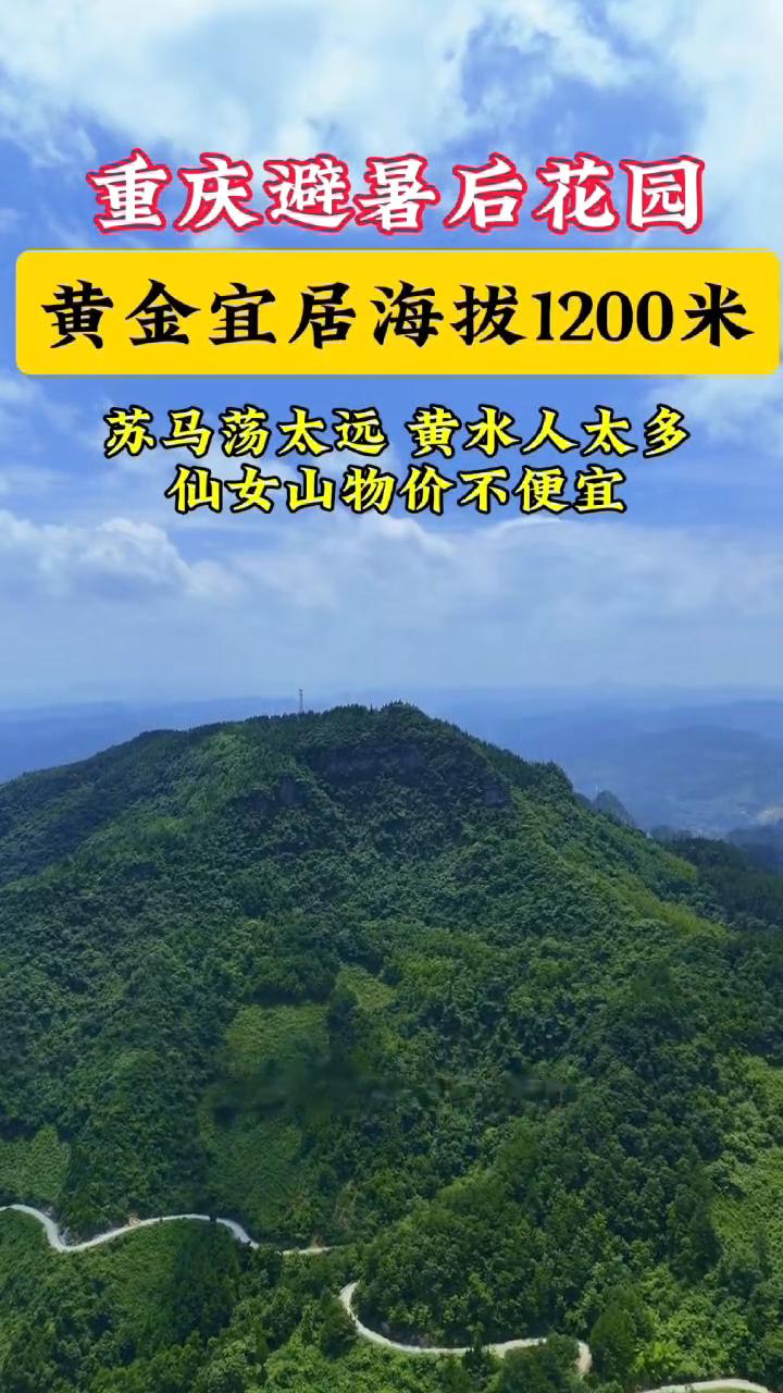 重庆避暑后花园，黄金宜居，海拔1200米。苏马荡太远，黄水人太多，仙女山物价不