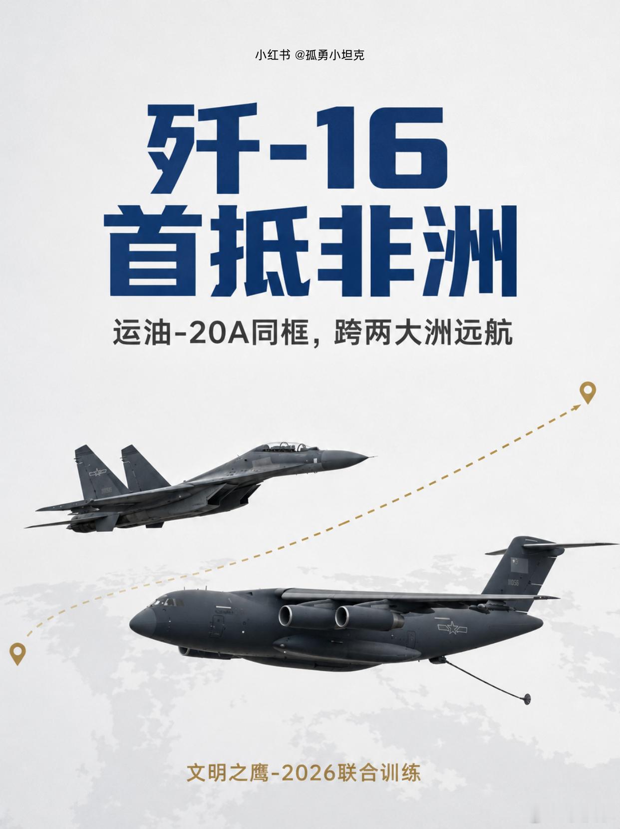 歼-16落地埃及不算稀奇，真正亮眼的是运油-20A一路陪着飞，这说明体系到了。①歼-16最大起飞重量