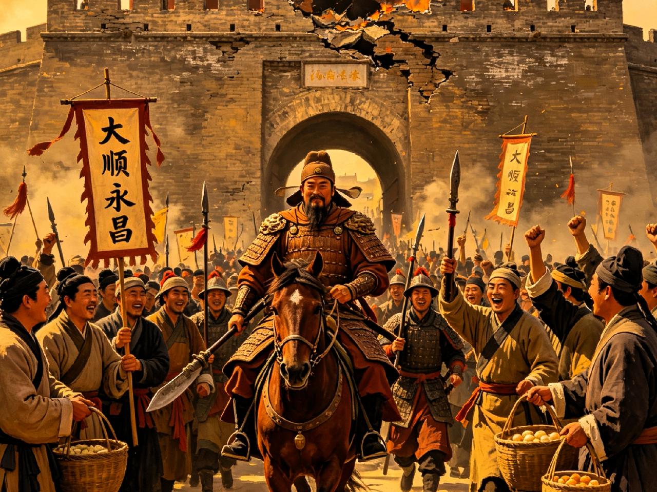 李自成长败根源是什么？42天帝王梦碎，绝非只怪骄奢淫逸1644年，李自成率