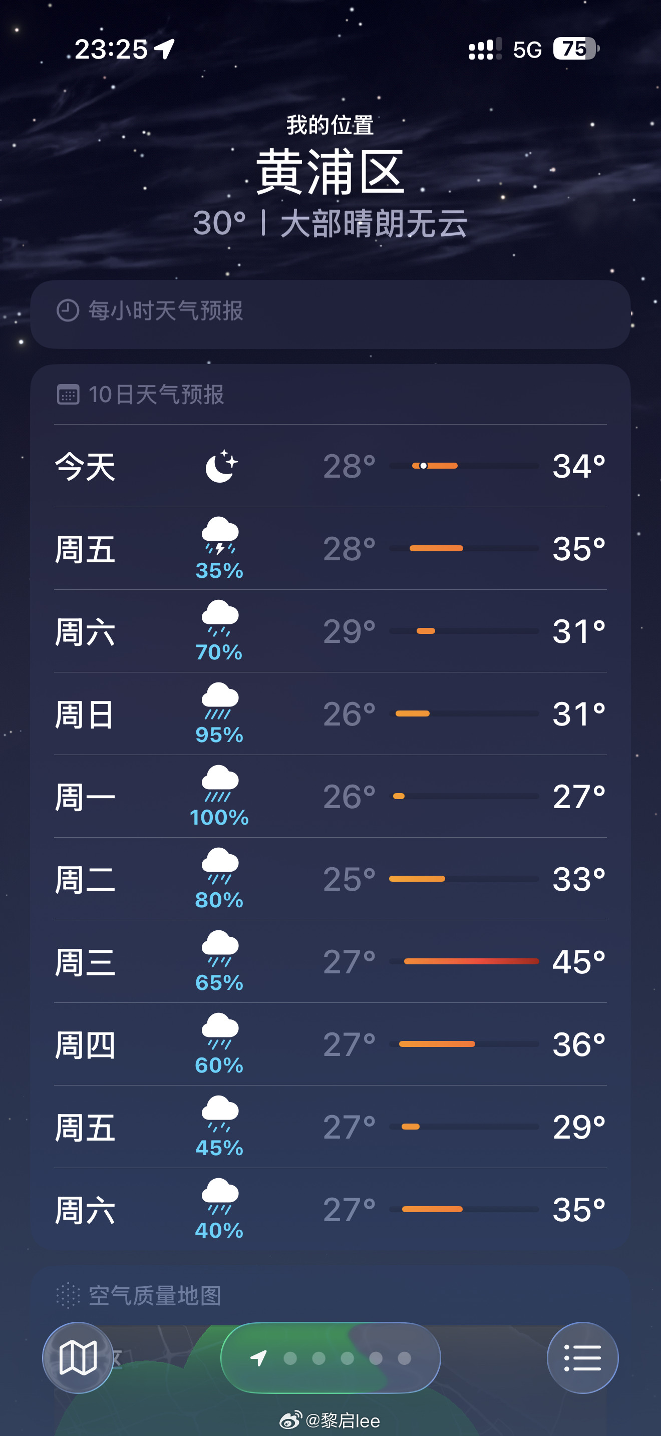 下周三8月12号，上海的天气预报报的最高温是45℃