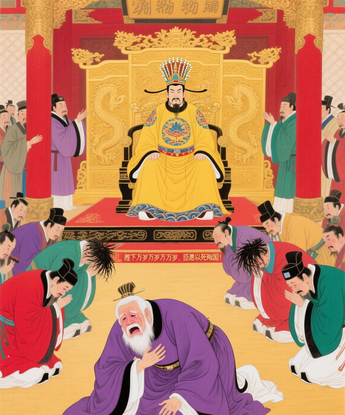 现代拍马屁送奢侈品，古代大臣更疯狂：朝堂上给杨广“哭丧彩排”，哭得越凶越受赏