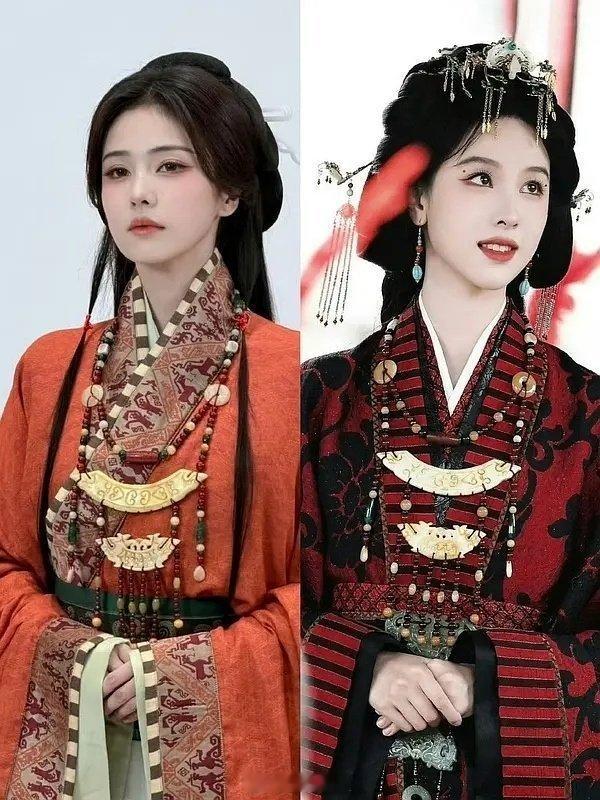 白鹿陈都灵战国袍造型，明显感觉嘟嘟完胜。。