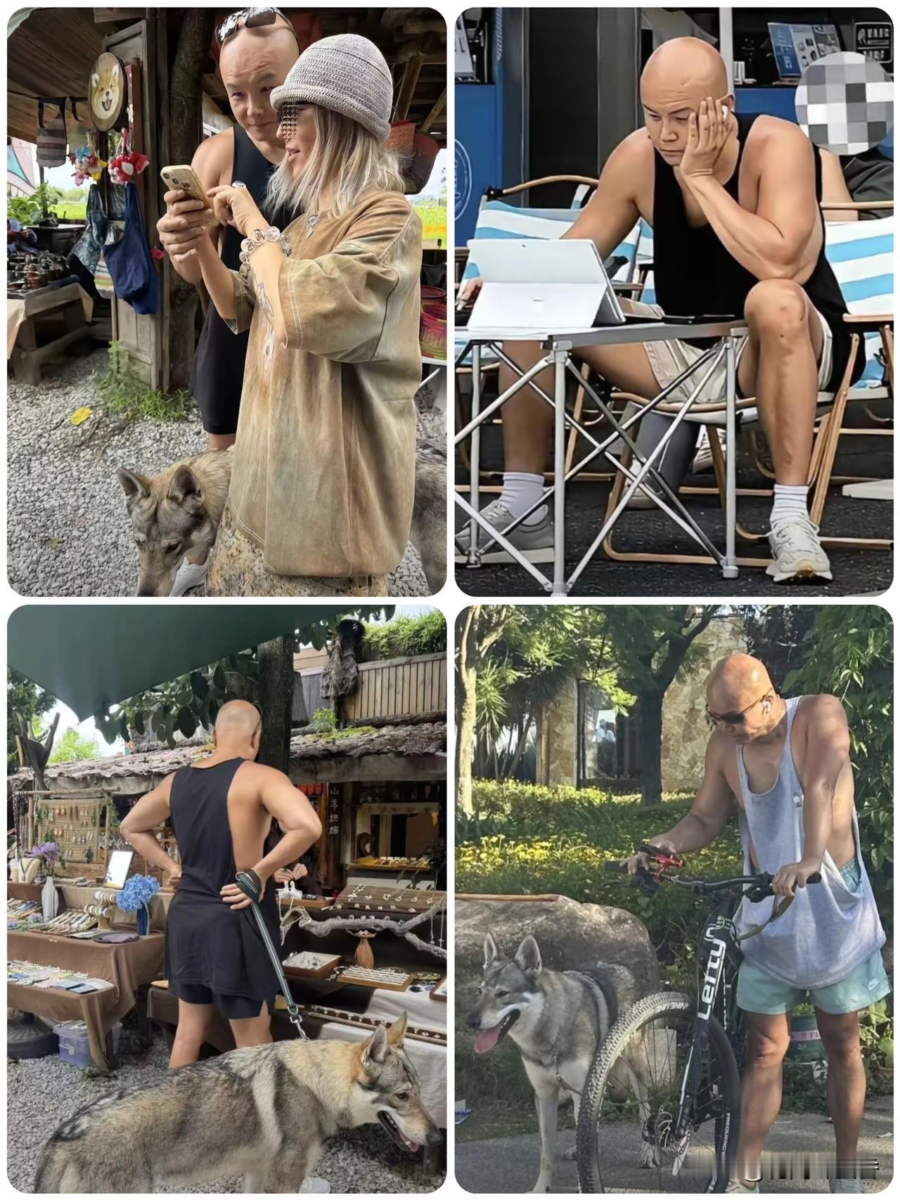 状态大变！51岁乐嘉云南被偶遇，光头遛大狗，判若两人…淡出荧幕多年的乐
