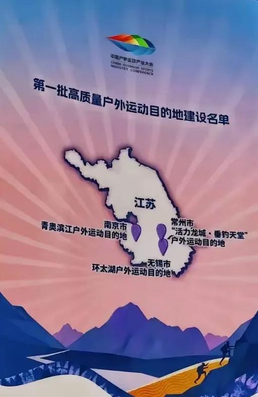 江苏第一批高质量户外运动目的地建设名单。南京：有1个。无锡：有1个。常州：