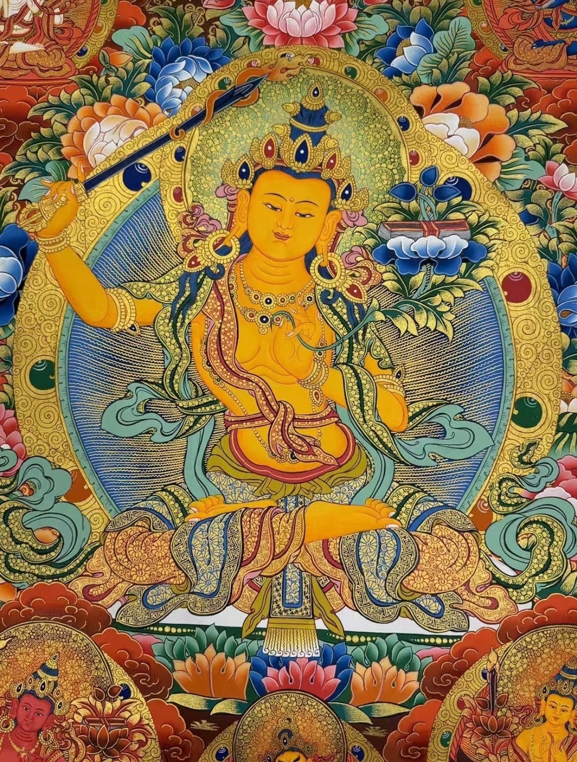 文殊菩萨，心中纯净，则显神圣！