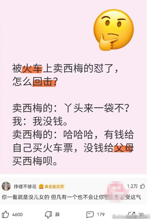 被火车上卖西梅的怼了