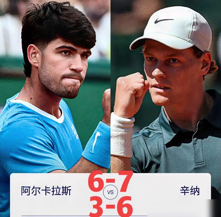 你敢信？辛纳豪取17连胜登顶世界第一，阿尔卡拉斯输球后竟绝不找借口蒙特卡洛红