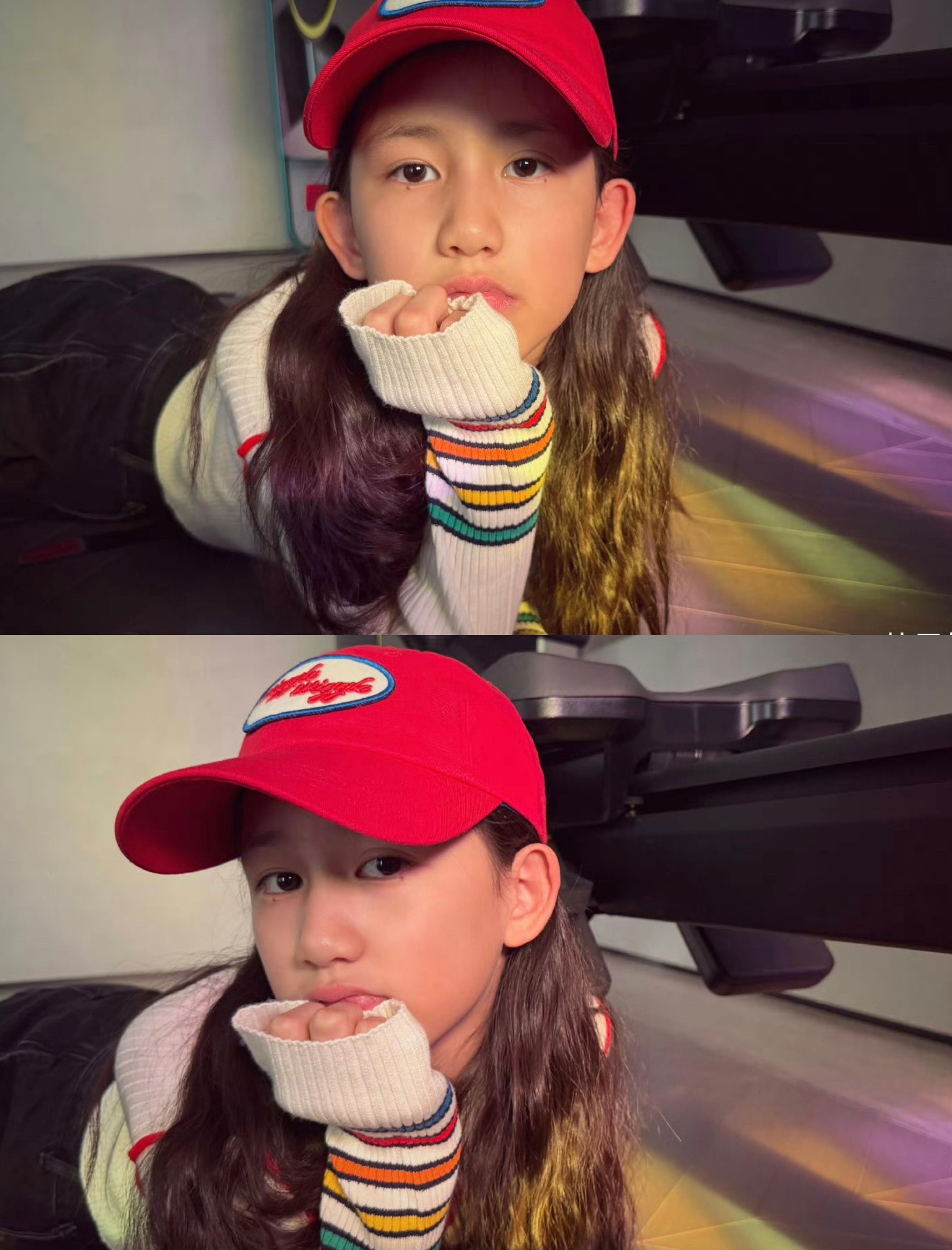 黄磊二女儿也是双泪痣，和姐姐多多好像呀，太有辨识度了，不愧是美人胚子