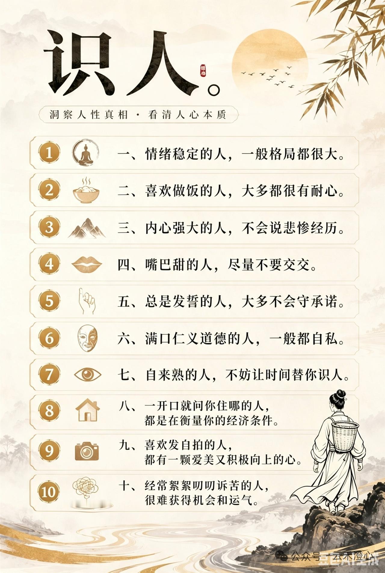 识人确实是一门高深的学问，它既需要洞察人性，也关乎自我保护。识人的最高境界是